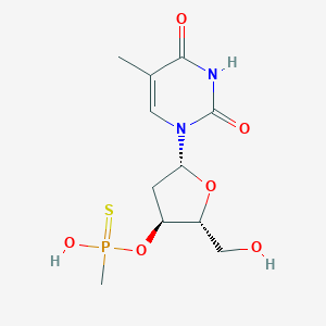 molecular formula C11H17N2O6PS B054704 1-[(2R,4S,5R)-5-(hydroxymethyl)-4-[hydroxy(methyl)phosphinothioyl]oxyoxolan-2-yl]-5-methylpyrimidine-2,4-dione CAS No. 117020-20-9