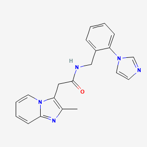 molecular formula C20H19N5O B5470426 N-[2-(1H-imidazol-1-yl)benzyl]-2-(2-methylimidazo[1,2-a]pyridin-3-yl)acetamide 