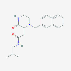 molecular formula C21H27N3O2 B5470434 N-isobutyl-2-[1-(2-naphthylmethyl)-3-oxo-2-piperazinyl]acetamide 