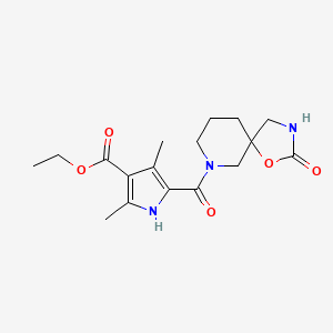 molecular formula C17H23N3O5 B5470449 ethyl 2,4-dimethyl-5-[(2-oxo-1-oxa-3,7-diazaspiro[4.5]dec-7-yl)carbonyl]-1H-pyrrole-3-carboxylate 