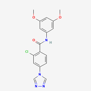 molecular formula C17H15ClN4O3 B5471006 2-chloro-N-(3,5-dimethoxyphenyl)-4-(4H-1,2,4-triazol-4-yl)benzamide 