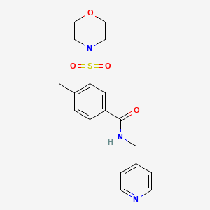 molecular formula C18H21N3O4S B5471113 4-methyl-3-(morpholin-4-ylsulfonyl)-N-(pyridin-4-ylmethyl)benzamide 