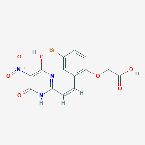 molecular formula C14H10BrN3O7 B5471115 {4-bromo-2-[2-(4-hydroxy-5-nitro-6-oxo-1,6-dihydro-2-pyrimidinyl)vinyl]phenoxy}acetic acid 