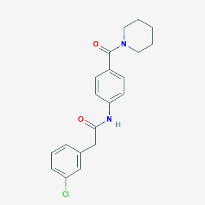 molecular formula C20H21ClN2O2 B5471210 2-(3-chlorophenyl)-N-[4-(1-piperidinylcarbonyl)phenyl]acetamide 