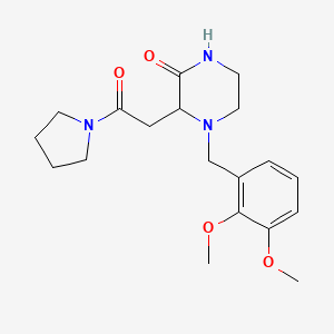 molecular formula C19H27N3O4 B5471476 4-(2,3-dimethoxybenzyl)-3-[2-oxo-2-(1-pyrrolidinyl)ethyl]-2-piperazinone 