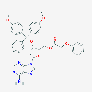 molecular formula C39H37N5O7 B054716 ((2R,3S,5R)-5-(6-Amino-9H-purin-9-yl)-3-(bis(4-methoxyphenyl)(phenyl)methoxy)tetrahydrofuran-2-yl)methyl 2-phenoxyacetate CAS No. 115388-94-8