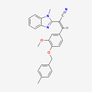 molecular formula C26H23N3O2 B5471863 (Z)-3-[3-methoxy-4-[(4-methylphenyl)methoxy]phenyl]-2-(1-methylbenzimidazol-2-yl)prop-2-enenitrile 