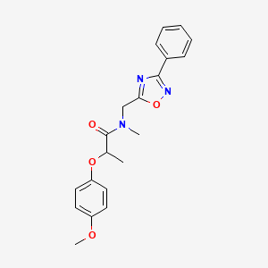 molecular formula C20H21N3O4 B5471919 2-(4-methoxyphenoxy)-N-methyl-N-[(3-phenyl-1,2,4-oxadiazol-5-yl)methyl]propanamide 