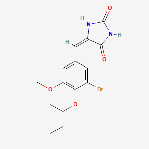 molecular formula C15H17BrN2O4 B5471930 (5E)-5-[3-bromo-4-(butan-2-yloxy)-5-methoxybenzylidene]imidazolidine-2,4-dione 