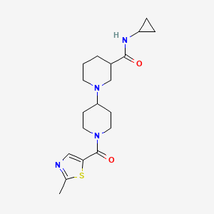 molecular formula C19H28N4O2S B5472006 N-cyclopropyl-1'-[(2-methyl-1,3-thiazol-5-yl)carbonyl]-1,4'-bipiperidine-3-carboxamide 