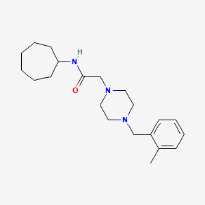 molecular formula C21H33N3O B5472259 N-CYCLOHEPTYL-2-{4-[(2-METHYLPHENYL)METHYL]PIPERAZIN-1-YL}ACETAMIDE 