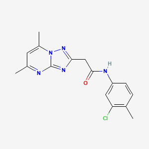molecular formula C16H16ClN5O B5472371 N-(3-chloro-4-methylphenyl)-2-(5,7-dimethyl[1,2,4]triazolo[1,5-a]pyrimidin-2-yl)acetamide 