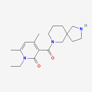 molecular formula C18H27N3O2 B5472379 3-(2,7-diazaspiro[4.5]dec-7-ylcarbonyl)-1-ethyl-4,6-dimethyl-2(1H)-pyridinone hydrochloride 