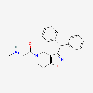 molecular formula C23H25N3O2 B5472485 (2S)-1-[3-(diphenylmethyl)-6,7-dihydroisoxazolo[4,5-c]pyridin-5(4H)-yl]-N-methyl-1-oxopropan-2-amine 