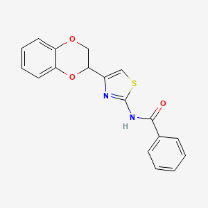 molecular formula C18H14N2O3S B5472495 N-[4-(2,3-dihydro-1,4-benzodioxin-2-yl)-1,3-thiazol-2-yl]benzamide 