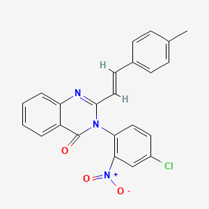 molecular formula C23H16ClN3O3 B5472505 3-(4-chloro-2-nitrophenyl)-2-[2-(4-methylphenyl)vinyl]-4(3H)-quinazolinone 