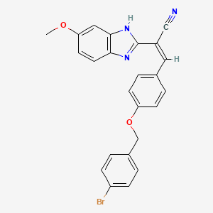 molecular formula C24H18BrN3O2 B5472542 3-{4-[(4-bromobenzyl)oxy]phenyl}-2-(5-methoxy-1H-benzimidazol-2-yl)acrylonitrile 