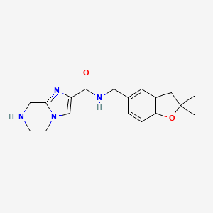 molecular formula C18H22N4O2 B5472805 N-[(2,2-dimethyl-3H-1-benzofuran-5-yl)methyl]-5,6,7,8-tetrahydroimidazo[1,2-a]pyrazine-2-carboxamide 