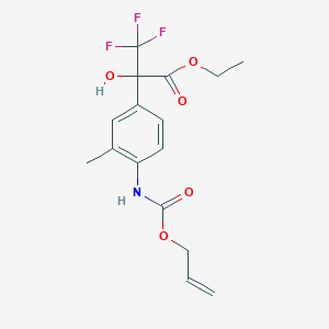 molecular formula C16H18F3NO5 B5472842 ethyl 2-(4-{[(allyloxy)carbonyl]amino}-3-methylphenyl)-3,3,3-trifluoro-2-hydroxypropanoate 