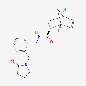 molecular formula C20H24N2O2 B5472893 (1R*,2R*,4R*)-N-{2-[(2-oxopyrrolidin-1-yl)methyl]benzyl}bicyclo[2.2.1]hept-5-ene-2-carboxamide 