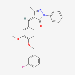 molecular formula C25H21FN2O3 B5472947 (4Z)-4-[[4-[(3-fluorophenyl)methoxy]-3-methoxyphenyl]methylidene]-5-methyl-2-phenylpyrazol-3-one 