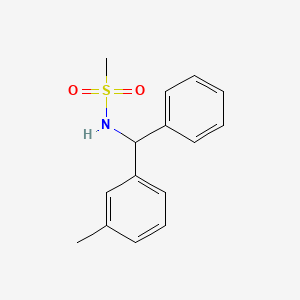 molecular formula C15H17NO2S B5473105 N-[(3-methylphenyl)(phenyl)methyl]methanesulfonamide 