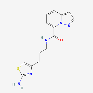 molecular formula C14H15N5OS B5473132 N-[3-(2-amino-1,3-thiazol-4-yl)propyl]pyrazolo[1,5-a]pyridine-7-carboxamide 