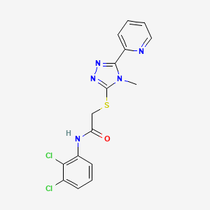 molecular formula C16H13Cl2N5OS B5473360 N-(2,3-DICHLOROPHENYL)-2-{[4-METHYL-5-(2-PYRIDINYL)-4H-1,2,4-TRIAZOL-3-YL]SULFANYL}ACETAMIDE 