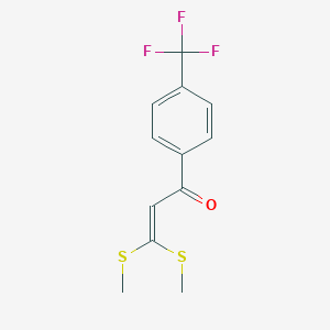molecular formula C12H11F3OS2 B054736 3,3-Bis(methylsulfanyl)-1-[4-(trifluoromethyl)phenyl]prop-2-EN-1-one CAS No. 116609-87-1
