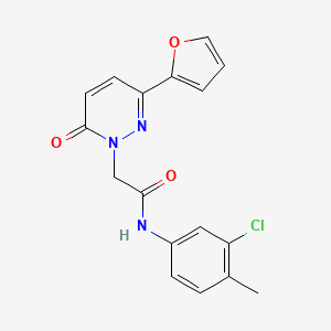 molecular formula C17H14ClN3O3 B5473891 N-(3-CHLORO-4-METHYLPHENYL)-2-[3-(FURAN-2-YL)-6-OXO-1,6-DIHYDROPYRIDAZIN-1-YL]ACETAMIDE 