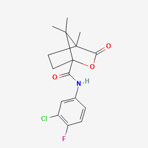 molecular formula C16H17ClFNO3 B5477126 N-(3-chloro-4-fluorophenyl)-4,7,7-trimethyl-3-oxo-2-oxabicyclo[2.2.1]heptane-1-carboxamide 
