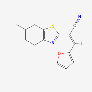 molecular formula C15H14N2OS B5477203 (Z)-3-(furan-2-yl)-2-(6-methyl-4,5,6,7-tetrahydro-1,3-benzothiazol-2-yl)prop-2-enenitrile 