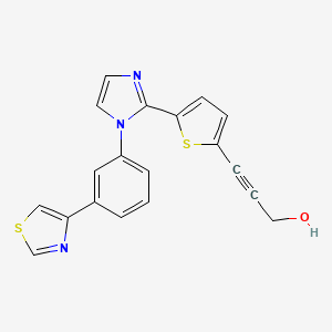 molecular formula C19H13N3OS2 B5477315 3-(5-{1-[3-(1,3-thiazol-4-yl)phenyl]-1H-imidazol-2-yl}-2-thienyl)prop-2-yn-1-ol 