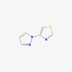 molecular formula C6H5N3S B054774 4-(1H-pyrazol-1-yl)thiazole CAS No. 123464-70-0