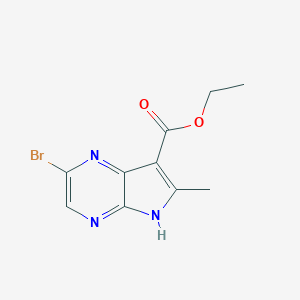 molecular formula C10H10BrN3O2 B054775 Ethyl 2-bromo-6-methyl-5H-pyrrolo[2,3-b]pyrazine-7-carboxylate CAS No. 125208-06-2