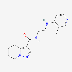 molecular formula C16H21N5O B5477776 N-{2-[(3-methylpyridin-4-yl)amino]ethyl}-4,5,6,7-tetrahydropyrazolo[1,5-a]pyridine-3-carboxamide 