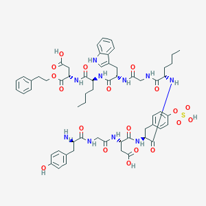 molecular formula C61H76N10O19S B054778 Cholecystokinin (26-32), tyr-gly-nle(28,31) phenethyl ester- CAS No. 119400-92-9