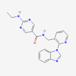 molecular formula C20H19N7O B5478012 N-{[2-(1H-benzimidazol-1-yl)pyridin-3-yl]methyl}-2-(ethylamino)pyrimidine-5-carboxamide 