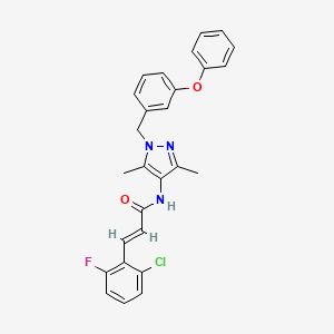 molecular formula C27H23ClFN3O2 B5478239 3-(2-chloro-6-fluorophenyl)-N-[3,5-dimethyl-1-(3-phenoxybenzyl)-1H-pyrazol-4-yl]acrylamide 