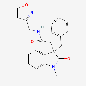 molecular formula C22H21N3O3 B5478461 2-(3-benzyl-1-methyl-2-oxo-2,3-dihydro-1H-indol-3-yl)-N-(isoxazol-3-ylmethyl)acetamide 