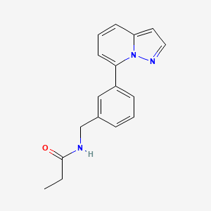 molecular formula C17H17N3O B5478646 N-(3-pyrazolo[1,5-a]pyridin-7-ylbenzyl)propanamide 
