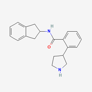 molecular formula C20H22N2O B5478663 N-(2,3-dihydro-1H-inden-2-yl)-2-(3-pyrrolidinyl)benzamide hydrochloride 