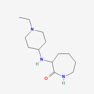 molecular formula C13H25N3O B5478730 3-[(1-ethyl-4-piperidinyl)amino]-2-azepanone 