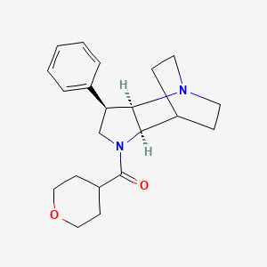 molecular formula C21H28N2O2 B5478738 oxan-4-yl-[(2R,3R,6R)-3-phenyl-1,5-diazatricyclo[5.2.2.02,6]undecan-5-yl]methanone 