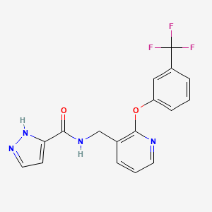 molecular formula C17H13F3N4O2 B5478747 N-({2-[3-(trifluoromethyl)phenoxy]pyridin-3-yl}methyl)-1H-pyrazole-3-carboxamide 