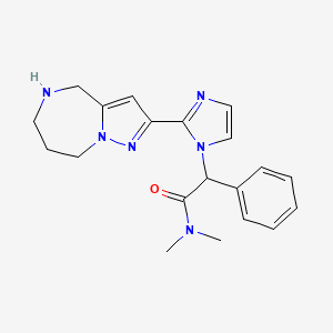 molecular formula C20H24N6O B5478818 N,N-dimethyl-2-phenyl-2-[2-(5,6,7,8-tetrahydro-4H-pyrazolo[1,5-a][1,4]diazepin-2-yl)-1H-imidazol-1-yl]acetamide hydrochloride 