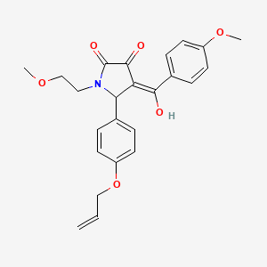 molecular formula C24H25NO6 B5478843 3-hydroxy-4-(4-methoxybenzoyl)-1-(2-methoxyethyl)-5-[4-(prop-2-en-1-yloxy)phenyl]-2,5-dihydro-1H-pyrrol-2-one 