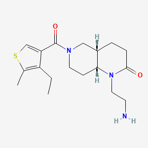 molecular formula C18H27N3O2S B5478846 rel-(4aS,8aR)-1-(2-aminoethyl)-6-[(4-ethyl-5-methyl-3-thienyl)carbonyl]octahydro-1,6-naphthyridin-2(1H)-one hydrochloride 