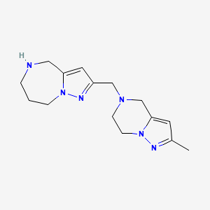molecular formula C15H22N6 B5478877 2-[(2-methyl-6,7-dihydropyrazolo[1,5-a]pyrazin-5(4H)-yl)methyl]-5,6,7,8-tetrahydro-4H-pyrazolo[1,5-a][1,4]diazepine dihydrochloride 