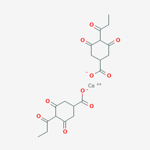 molecular formula C20H22CaO10 B054789 Calcium 3,5-dioxo-4-propionylcyclohexanecarboxylate CAS No. 124537-28-6